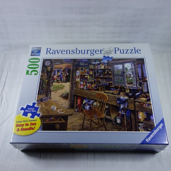 Ravensburger 500 Piece Puzzle Dad's Shed Large Piece Format Easy to See - NIB - Picture 7 of 8